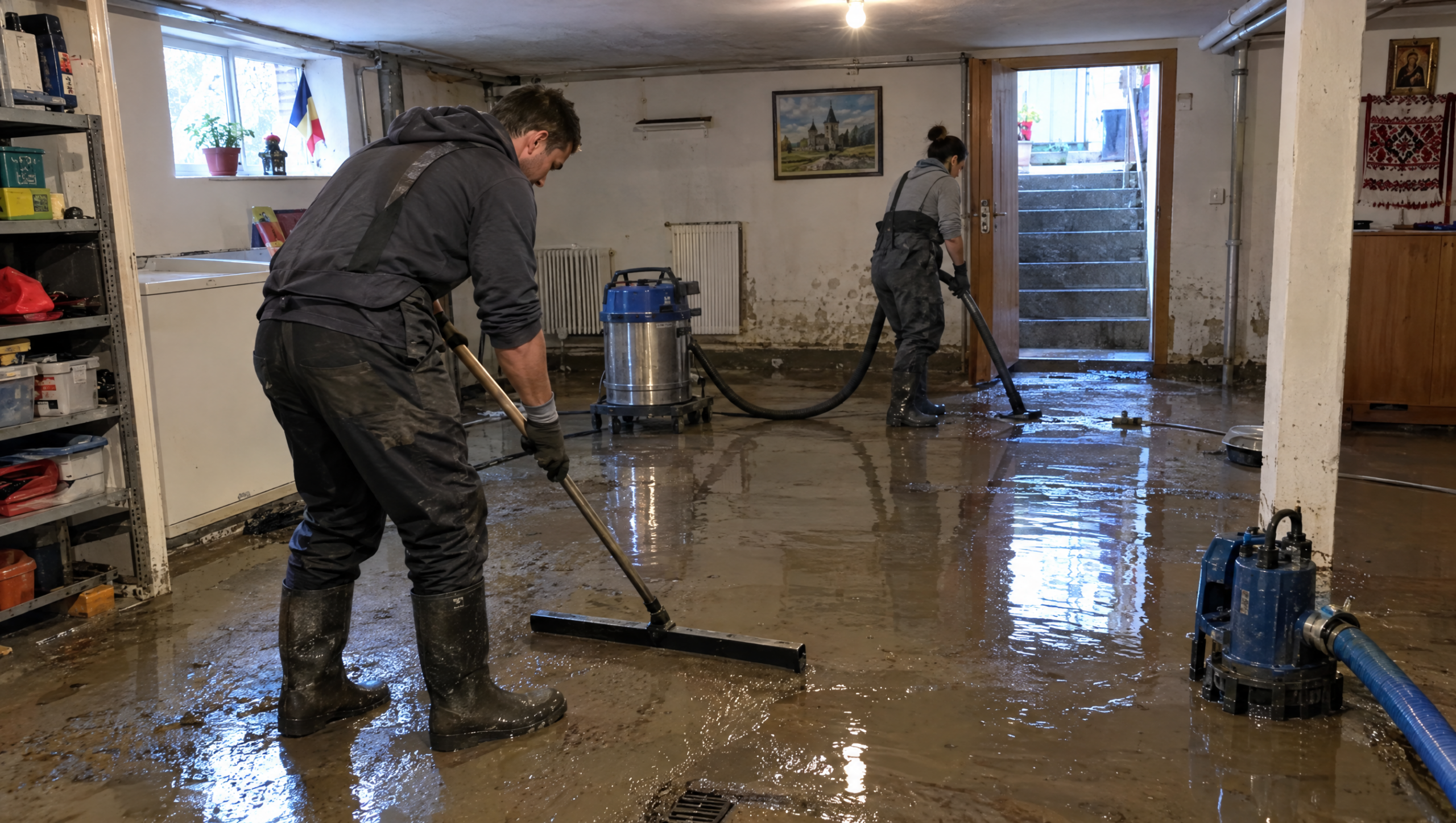 Basement water damage cleanup